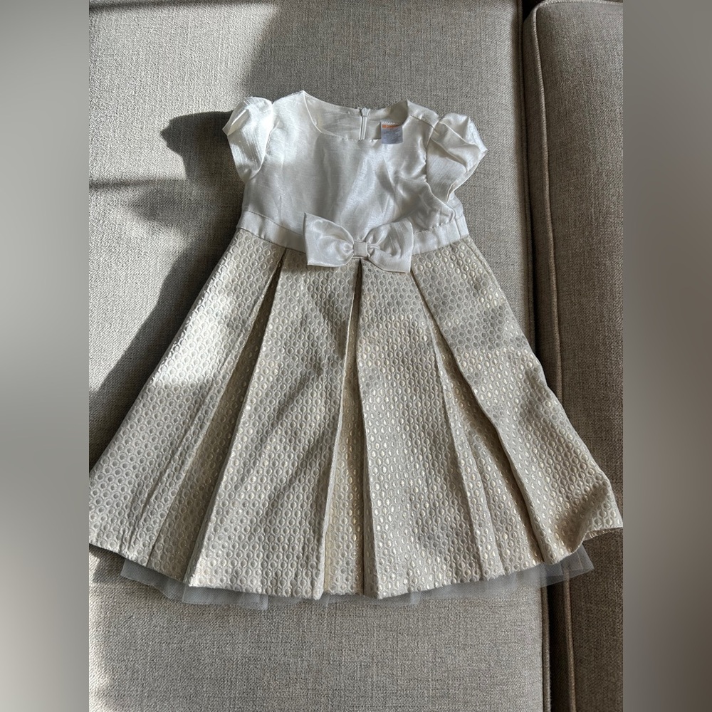 Gymboree White and Cream Formal Girls Dress